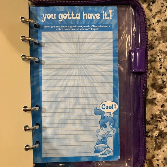 RARE Vintage Lisa Frank Tiger Mini Zip Planner, Mirror + Notepad - Picture 7 of 10